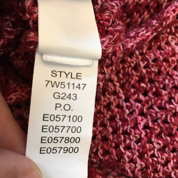 Lucky Brand Sweater Womens Small Burgundy Wine Scoop Neck Open Knit Split Back - Picture 11 of 11